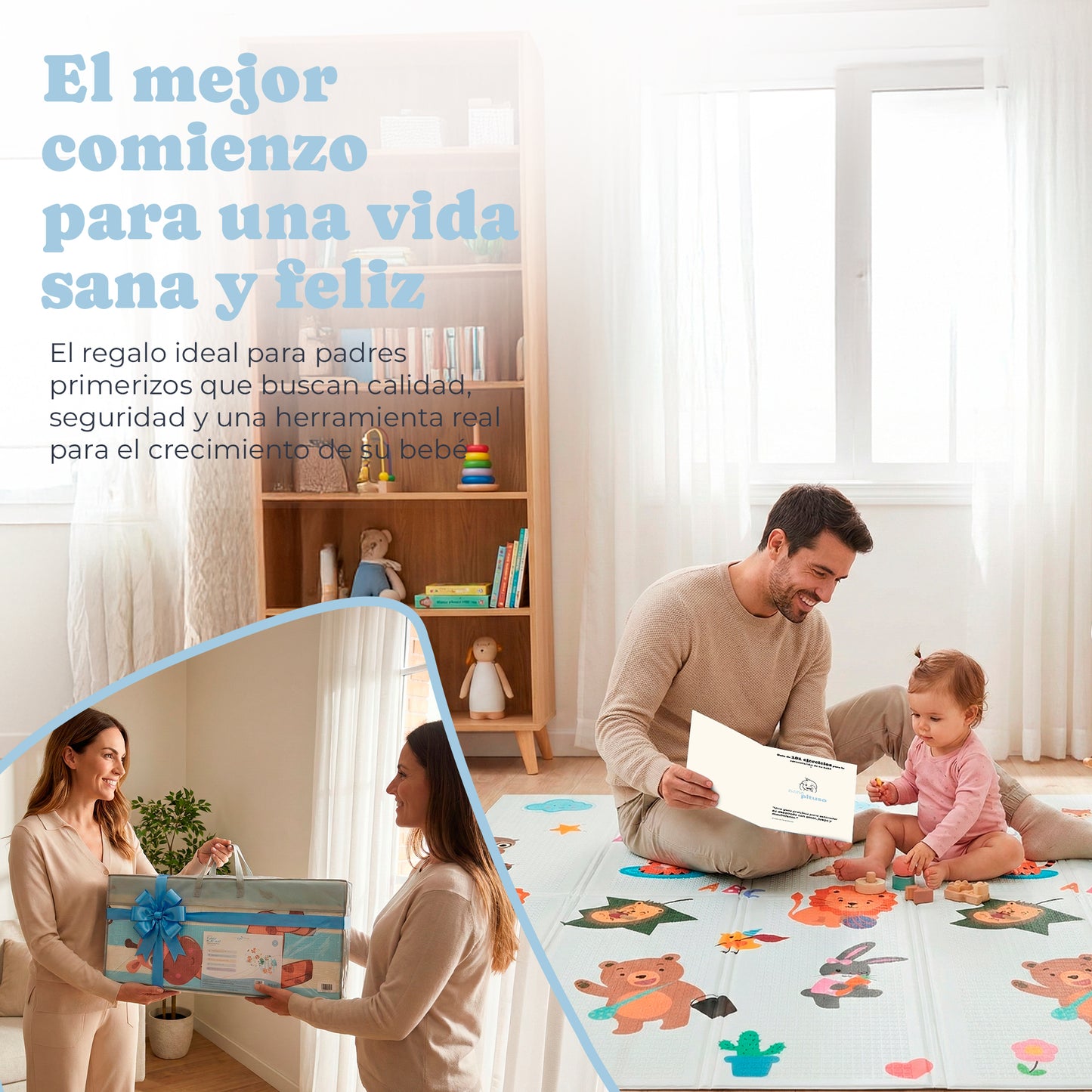 Alfombra bebe acolchada plegable