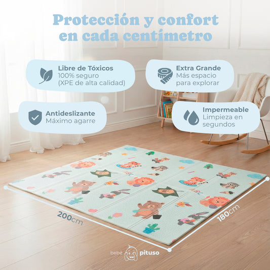 Alfombra bebe acolchada plegable