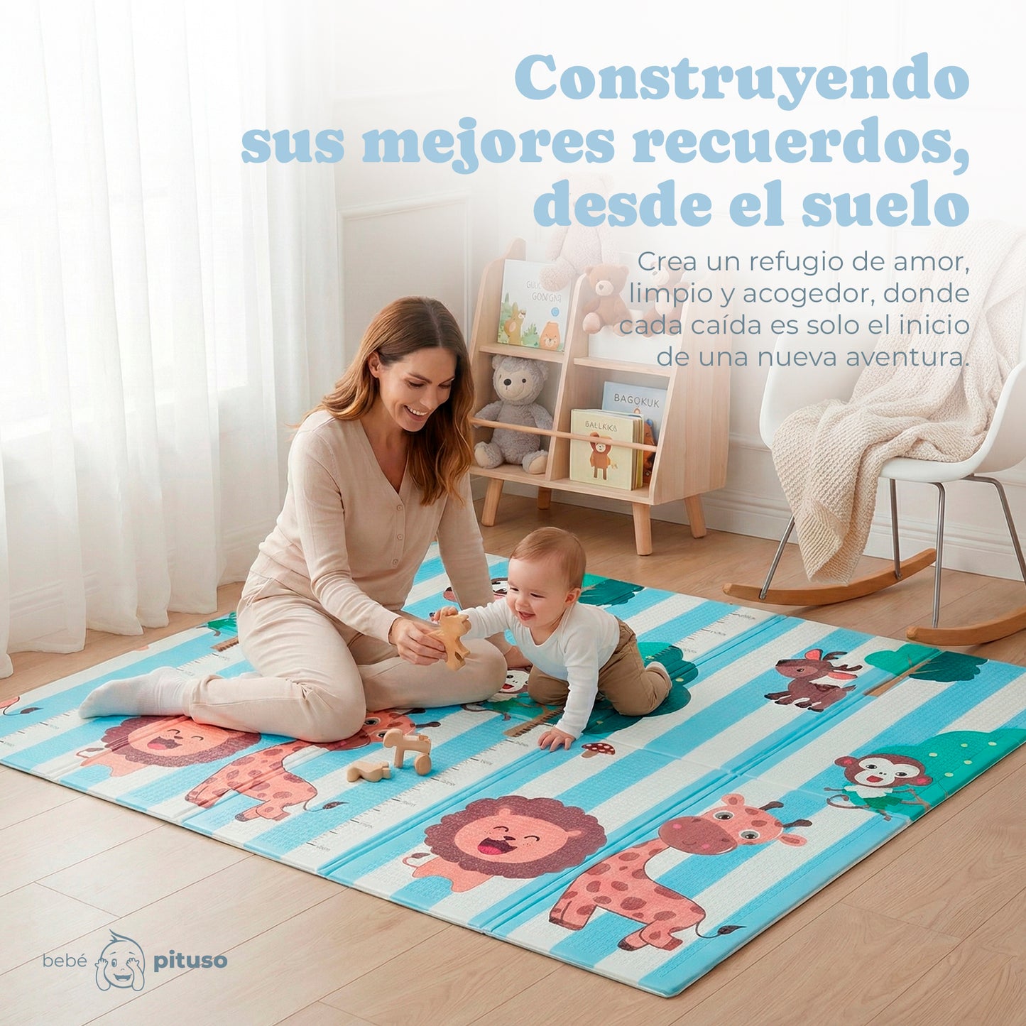 Alfombra bebe acolchada plegable