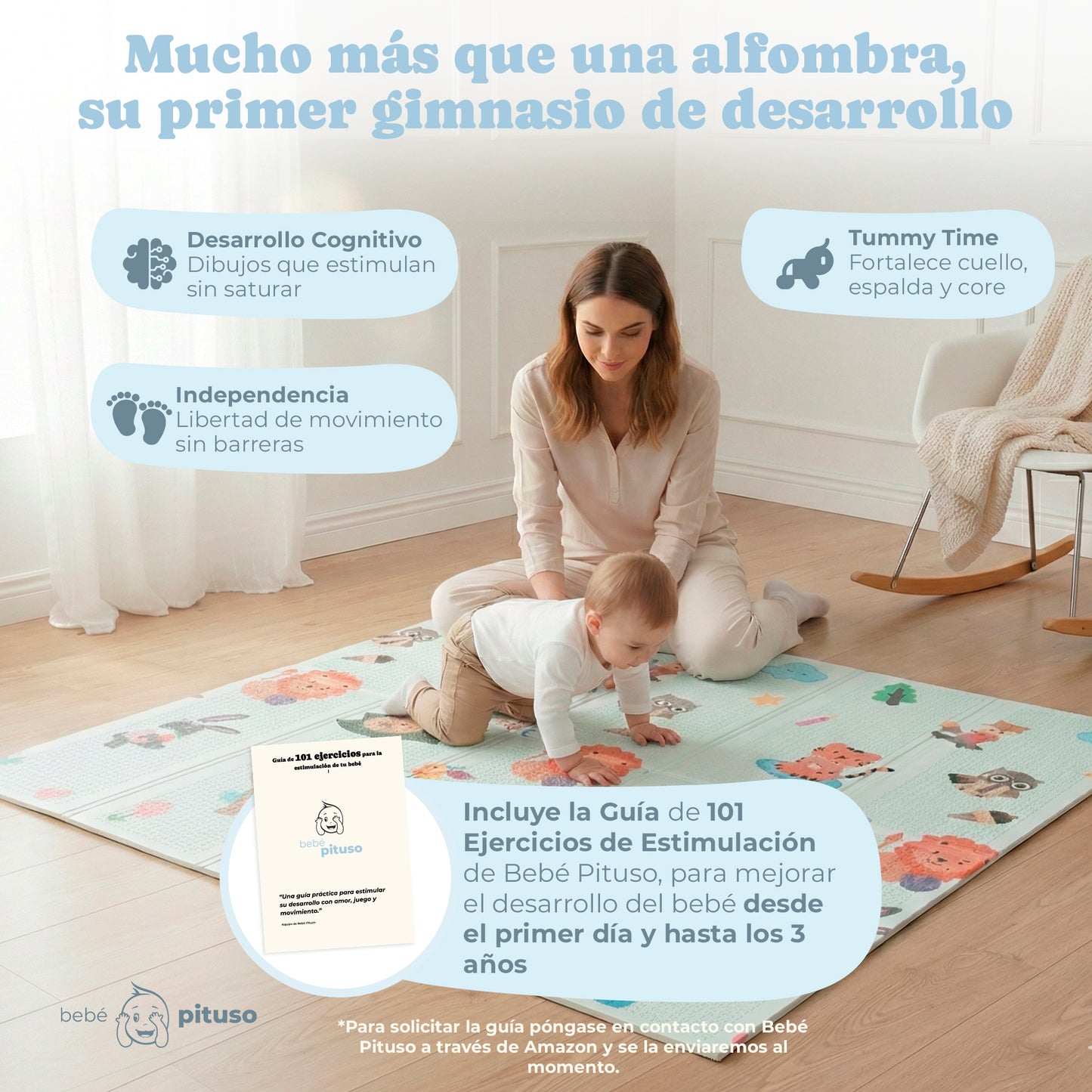Alfombra bebe acolchada plegable